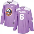 Wholesale Cheap Adidas Islanders #6 Ryan Pulock Purple Authentic Fights Cancer Stitched NHL Jersey