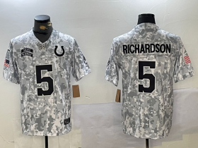 Men\'s Indianapolis Colts #5 Anthony Richardson Arctic Camo 2024 FUSE Salute to Service Limited Stitched Jersey