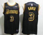 Wholesale Cheap Men's Los Angeles Lakers #3 Anthony Davis 2019 Black Nike Swingman Wish Stitched NBA Jersey