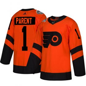 Wholesale Cheap Adidas Flyers #1 Bernie Parent Orange Authentic 2019 Stadium Series Stitched Youth NHL Jersey