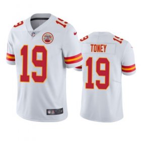 Wholesale Cheap Men\'s Kansas City Chiefs #19 Kadarius Toney White Vapor Untouchable Limited Stitched Football Jersey