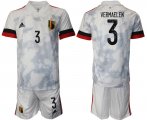 Wholesale Cheap Men 2021 European Cup Belgium away white 3 Soccer Jersey