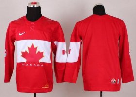 Wholesale Cheap Team Canada 2014 Olympic Blank Red Stitched Youth NHL Jersey