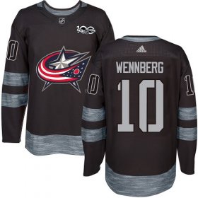 Wholesale Cheap Adidas Blue Jackets #10 Alexander Wennberg Black 1917-2017 100th Anniversary Stitched NHL Jersey