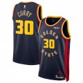 Cheap Men's Golden State Warriors #30 Stephen Curry Navy 2024-25 City Edition Stitched Basketball Jersey