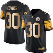 Wholesale Cheap Nike Steelers #30 James Conner Black Men's Stitched NFL Limited Gold Rush Jersey