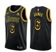 Wholesale Cheap Men's Los Angeles Lakers #6 LeBron James Bibigo Black Stitched Basketball Jersey