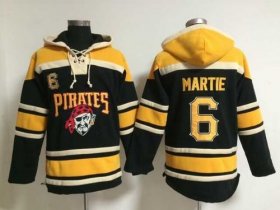 Wholesale Cheap Pirates #6 Starling Marte Black Sawyer Hooded Sweatshirt MLB Hoodie