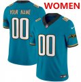 Cheap Women's Jacksonville Jaguars Active Player Custom Teal 2024 F.U.S.E. Prowler Throwback Vapor Limited Stitched Football Jersey