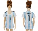 Wholesale Cheap Women's Argentina #1 Romero Home Soccer Country Jersey