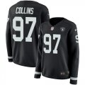 Wholesale Cheap Nike Raiders #97 Maliek Collins Black Team Color Women's Stitched NFL Limited Therma Long Sleeve Jersey