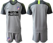 Wholesale Cheap Atletico Madrid Blank Grey Goalkeeper Soccer Club Jersey