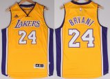 Wholesale Cheap Los Angeles Lakers #24 Kobe Bryant Revolution 30 Swingman 2014 New Yellow Jersey