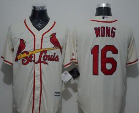 Wholesale Cheap Cardinals #16 Kolten Wong Cream New Cool Base Stitched MLB Jersey