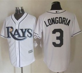 Wholesale Cheap Rays #3 Evan Longoria White New Cool Base Stitched MLB Jersey