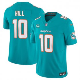 Cheap Men\'s Miami Dolphins #10 Tyreek Hill Aqua F.U.S.E With 3-Star C Patch Vapor Limited Stitched Football Jersey