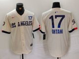 Cheap Men's Los Angeles Dodgers #17 Shohei Ohtani Cream 2024 City Connect Limited Jersey