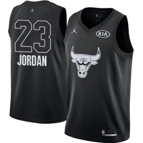 Wholesale Cheap Nike Bulls #23 Michael Jordan Black NBA Jordan Swingman 2018 All-Star Game Jersey