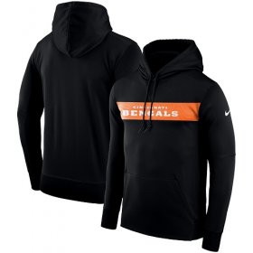 Wholesale Cheap Men\'s Cincinnati Bengals Nike Black Sideline Team Performance Pullover Hoodie