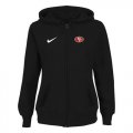 Wholesale Cheap Women's San Francisco 49ers Stadium Rally Full Zip Hoodie Black