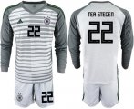 Wholesale Cheap Germany #22 Ter Stegen Grey Goalkeeper Long Sleeves Soccer Country Jersey