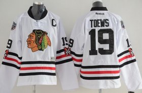 Wholesale Cheap Blackhawks #19 Jonathan Toews White 2015 Winter Classic Stitched Youth NHL Jersey