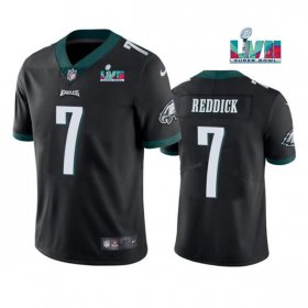 Wholesale Cheap Men\'s Philadelphia Eagles #7 Haason Reddick Black Super Bowl LVII Patch Vapor Untouchable Limited Stitched Jersey