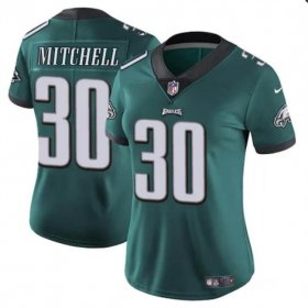 Cheap Women\'s Philadelphia Eagles #30 Quinyon Mitchell Green 2024 Draft Vapor Untouchable Limited Football Stitched Jersey(Run Small)