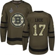 Wholesale Cheap Adidas Bruins #17 Milan Lucic Green Salute to Service Stanley Cup Final Bound Stitched NHL Jersey