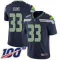 Wholesale Cheap Nike Seahawks #33 Jamal Adams Steel Blue Team Color Men's Stitched NFL 100th Season Vapor Untouchable Limited Jersey