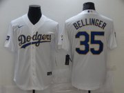 Wholesale Cheap Men Los Angeles Dodgers 35 Bellinger White Game 2021 Nike MLB Jersey