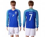 Wholesale Cheap Brazil #7 Hulk Away Long Sleeves Soccer Country Jersey