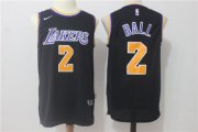 Wholesale Cheap Men's 2017 Draft Los Angeles Lakers #2 Lonzo Ball Black 2017-2018 Nike Swingman Stitched NBA Jersey