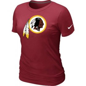 Wholesale Cheap Women\'s Nike Washington Redskins Logo NFL T-Shirt Red