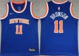 Cheap Youth New Yok Knicks #11 Jalen Brunson Blue Icon Edition Stitched Swingman Jersey