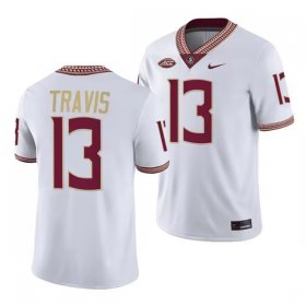 Men\'s Florida State Seminoles #13 Jordan Travis White Stitched Jersey