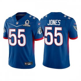 Wholesale Cheap Men\'s Arizona Cardinals #55 Chandler Jones 2022 Royal NFC Pro Bowl Stitched Jersey