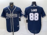 Cheap Men's Dallas Cowboys #88 CeeDee Lamb Navy Cool Base Baseball Stitched Jersey