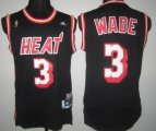 Wholesale Cheap Miami Heat #3 Dwyane Wade ABA Hardwood Classics Swingman Black Jersey