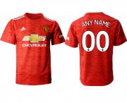 Wholesale Cheap Men 2020-2021 club Manchester United home aaa version customized red Soccer Jerseys