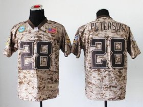 Wholesale Cheap Nike Vikings #28 Adrian Peterson Camo Men\'s Stitched NFL New Elite USMC Jersey