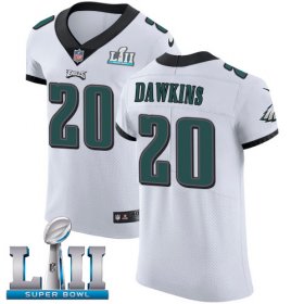 Wholesale Cheap Nike Eagles #20 Brian Dawkins White Super Bowl LII Men\'s Stitched NFL Vapor Untouchable Elite Jersey