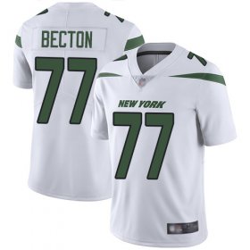 Wholesale Cheap Nike Jets #77 Mekhi Becton White Men\'s Stitched NFL Vapor Untouchable Limited Jersey