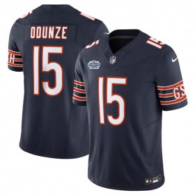 Men\'s Chicago Bears #15 Rome Odunze Navy 2024 With Draft Patch F.U.S.E. Vapor Stitched Football Jersey