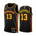 Wholesale Cheap Men's Atlanta Hawks #13 Bogdan Bogdanovic 2022-23 Black Statement Edition Stitched Jersey