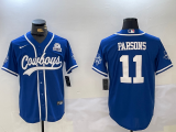 Men's Dallas Cowboys #11 Micah Parsons Light Blue 1960 Patch Stitched Cool Base Nike Baseball Jersey