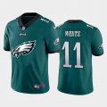 Wholesale Cheap Philadelphia Eagles #11 Carson Wentz Green Men's Nike Big Team Logo Vapor Limited NFL Jersey