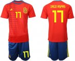 Wholesale Cheap Spain #17 Iago Aspas Home Soccer Country Jersey