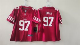 Cheap Women\'s San Francisco 49ers #97 Nick Bosa Red Vapor Football Stitched Jersey(Run Small)