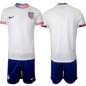 Cheap Men\'s American Team Custom 2024-25 White Home Soccer Jersey Suit